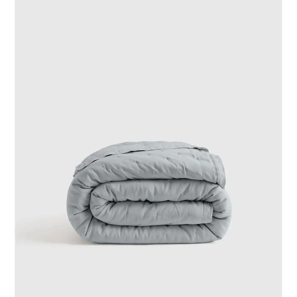 Quince European Linen Dream Quilt Full/Queen Mist Blue